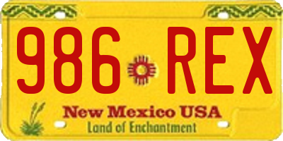NM license plate 986REX