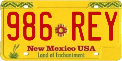 NM license plate 986REY