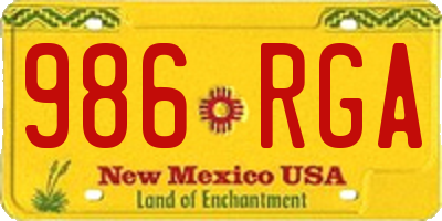 NM license plate 986RGA