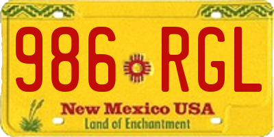 NM license plate 986RGL