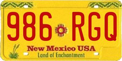 NM license plate 986RGQ
