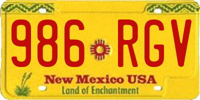 NM license plate 986RGV