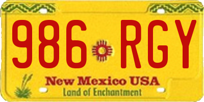 NM license plate 986RGY