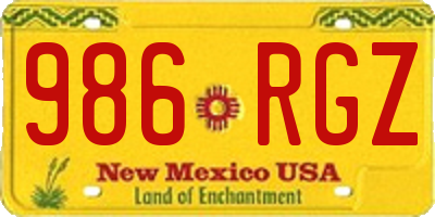 NM license plate 986RGZ