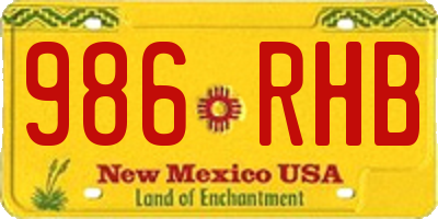 NM license plate 986RHB