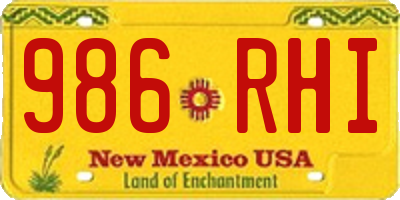 NM license plate 986RHI
