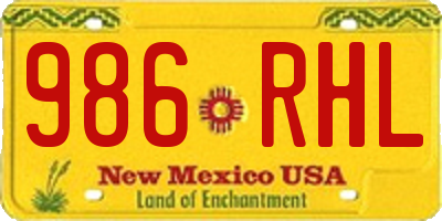 NM license plate 986RHL