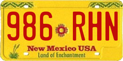 NM license plate 986RHN