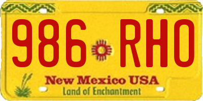 NM license plate 986RHO