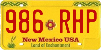 NM license plate 986RHP