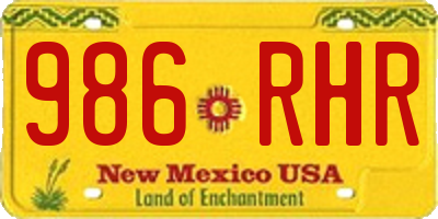 NM license plate 986RHR