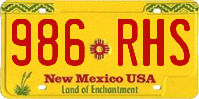 NM license plate 986RHS