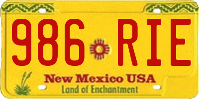 NM license plate 986RIE