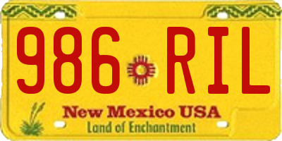 NM license plate 986RIL