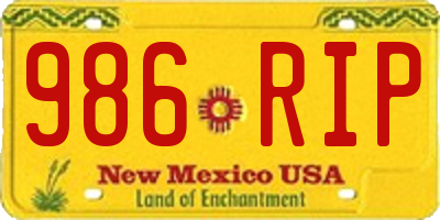 NM license plate 986RIP