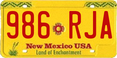NM license plate 986RJA