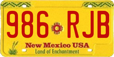 NM license plate 986RJB