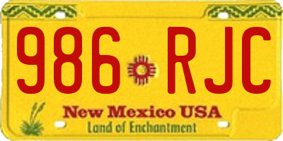 NM license plate 986RJC