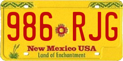 NM license plate 986RJG