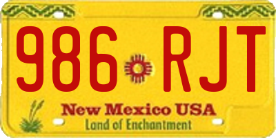 NM license plate 986RJT