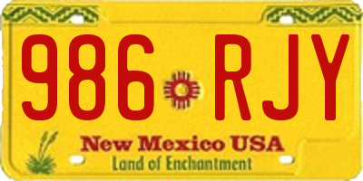 NM license plate 986RJY