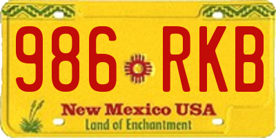 NM license plate 986RKB