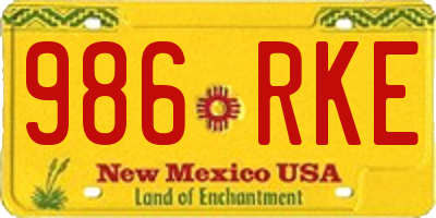 NM license plate 986RKE