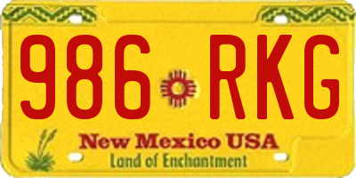 NM license plate 986RKG