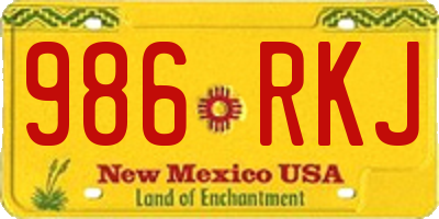 NM license plate 986RKJ
