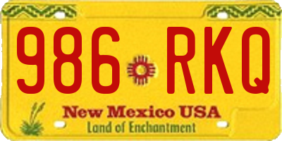 NM license plate 986RKQ