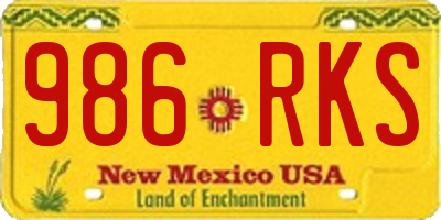 NM license plate 986RKS