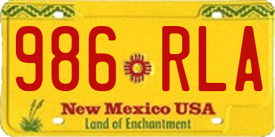 NM license plate 986RLA
