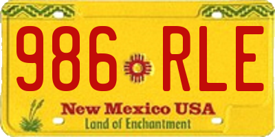 NM license plate 986RLE