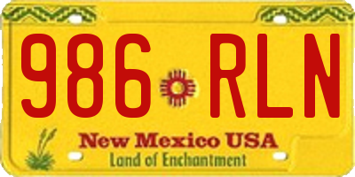 NM license plate 986RLN