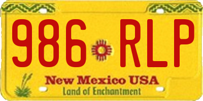 NM license plate 986RLP