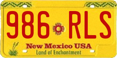 NM license plate 986RLS