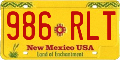 NM license plate 986RLT