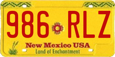 NM license plate 986RLZ