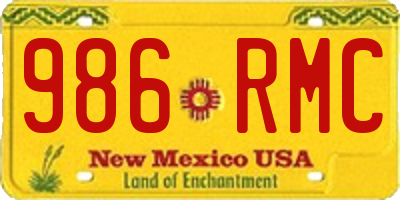 NM license plate 986RMC