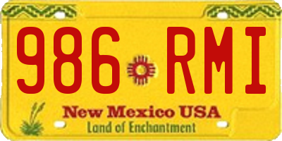 NM license plate 986RMI