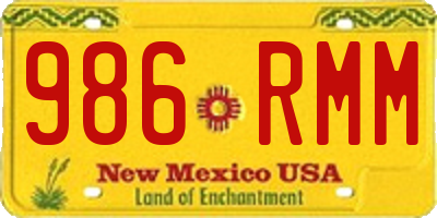 NM license plate 986RMM