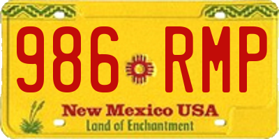 NM license plate 986RMP