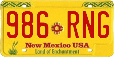 NM license plate 986RNG