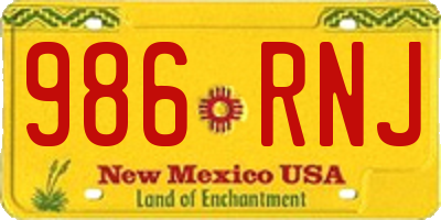 NM license plate 986RNJ