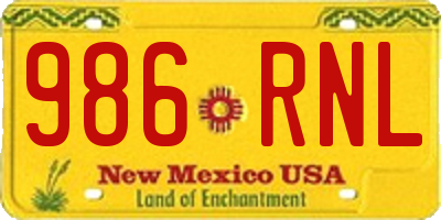 NM license plate 986RNL