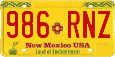 NM license plate 986RNZ