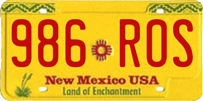 NM license plate 986ROS