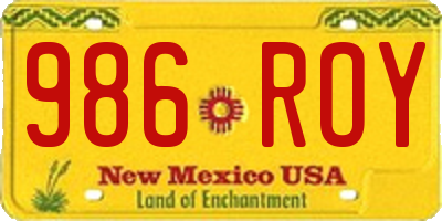 NM license plate 986ROY