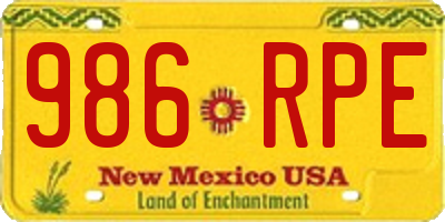 NM license plate 986RPE