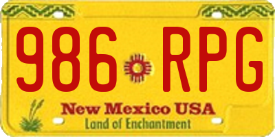 NM license plate 986RPG